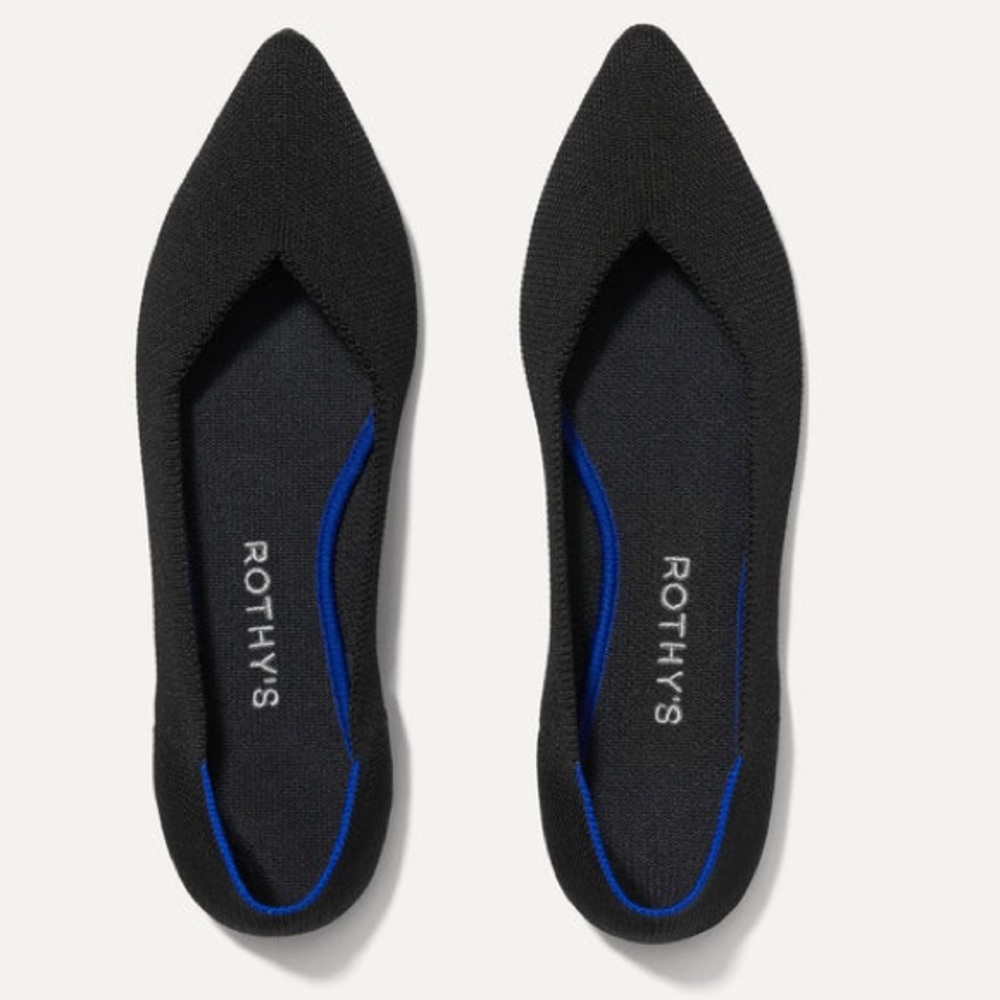 Rothy's Black The Point Toe Size 9